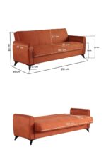 Kilim Mobilya Dove Yüksek Ayaklı 3 3 B B Koltuk Takımı Turuncu - Görsel 4