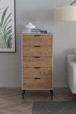 SARMOBİ Arden 5 Çekmeceli Şifonyer/Çamaşırlık 50x105x40 cm Atlas Çam – Modern Tasarım - Görsel 3