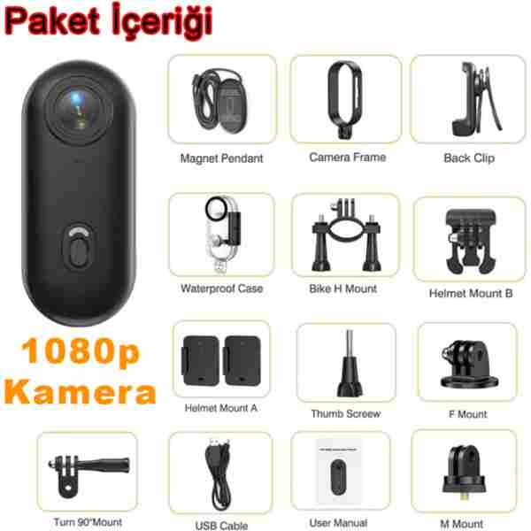 İMEXTECH Mini 1080P Wıfı Aksiyon Kamerası Vücut Kamerası Giyilebilir Video Kaydedici