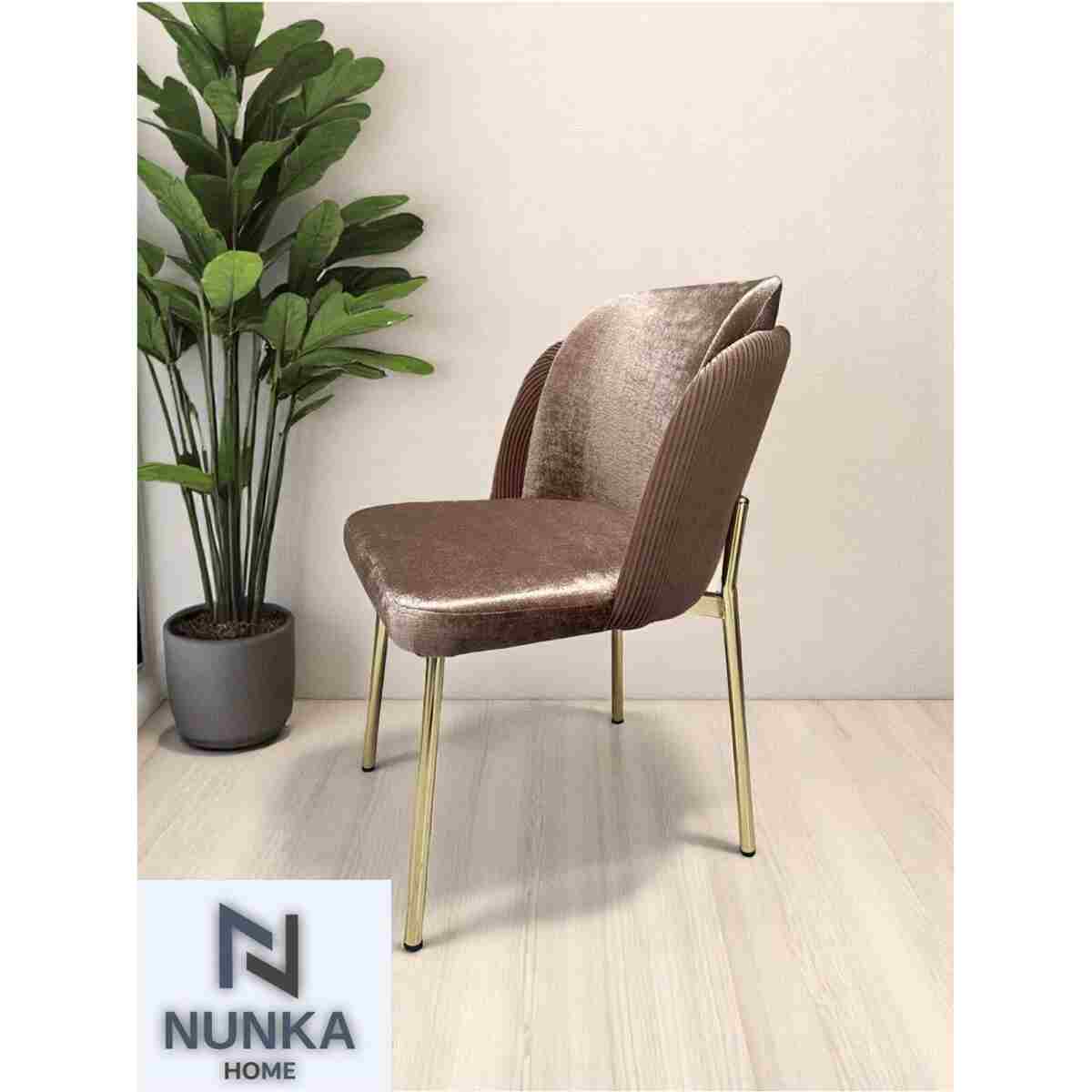 NUNKA HOME Arya Gold Line Serisi Cappuccino Renk +6 Sandalyeli Mdf Lak Panel İroni Masa Takımı - Görsel 4