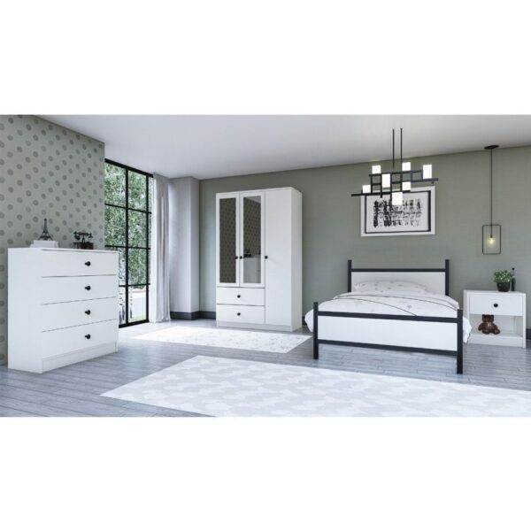 Metalia Gm 909 Home Aynalı Düğme Kulplu Genç Odası Takımı