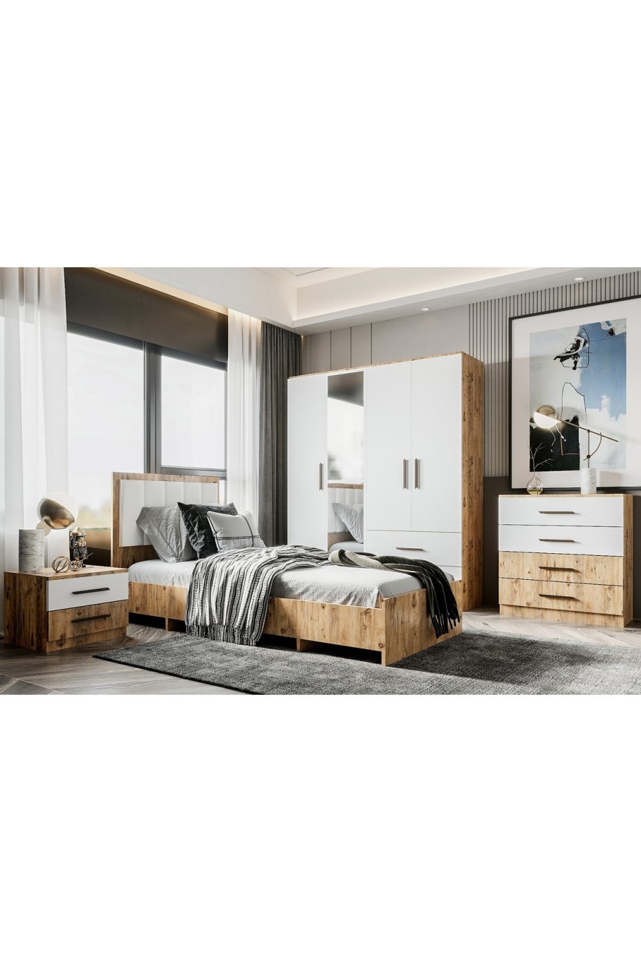 73026d8722f9396bd71492b72f91ba29 Vivense Zita Genç Odası Takımı, 4 Kapaklı - Görsel 1