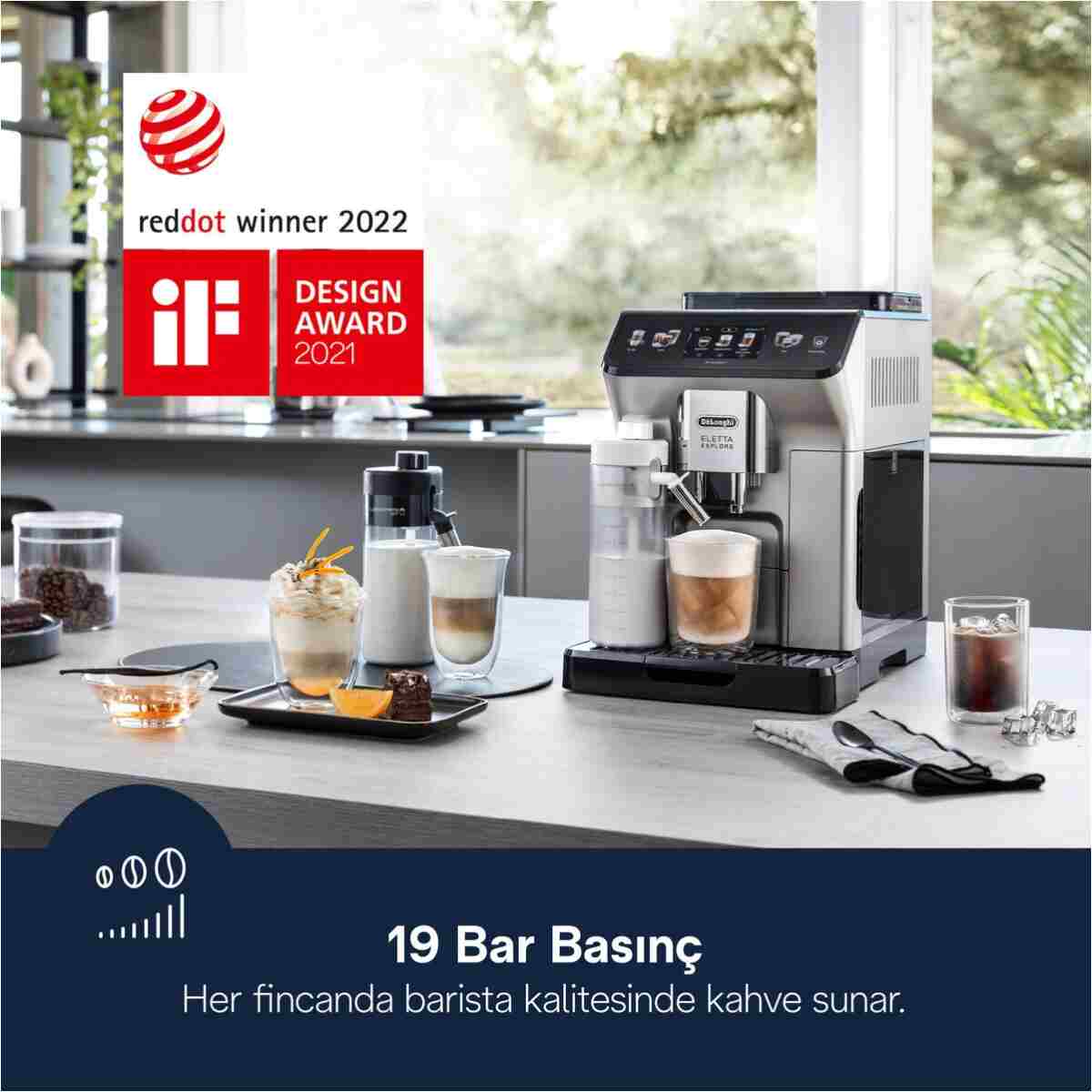 DELONGHİ Eletta Explore, ECAM450.65.S Tam Otomatik Espresso Kahve Makinesi , 50 + farklı içecek, Soğuk Kahve - Görsel 12