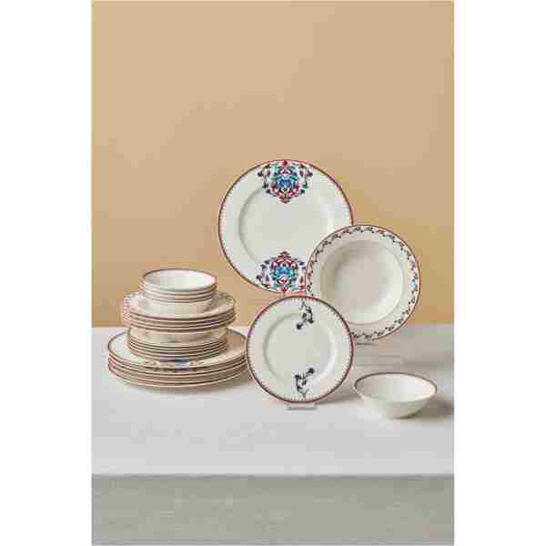 Karaca Elegance Bone Nakkaş 24 Parça 6 Kişilik Yemek Takımı