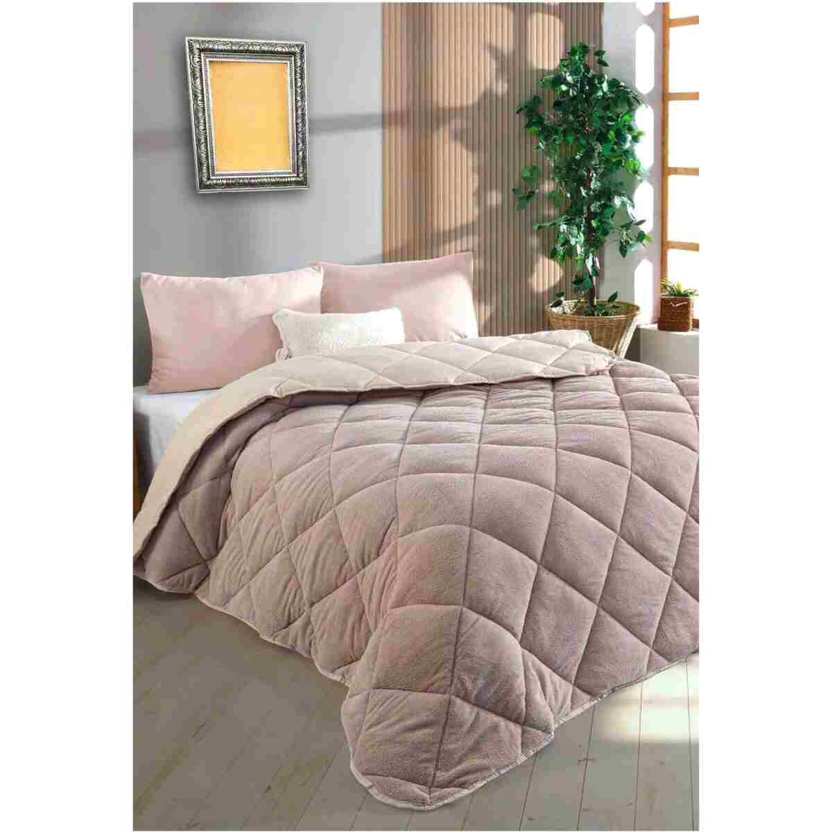 Eyüpoğlu Goldrise Tek Kişilik 63 Tel Lüx Çift Taraflı Welsoft Kahve Pamuk Silikon Yorgan 155x215 HEDİYELİ - Görsel 7