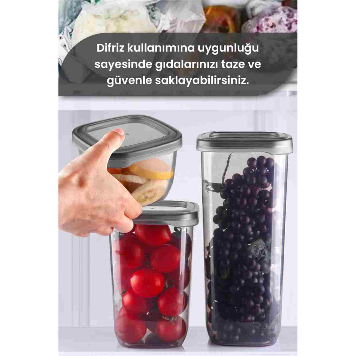 MYBOX 24'lü Set Etiketli Kare Erzak Saklama Kabı - Bakliyat Saklama Kutusu Baharatlık 8x(550-1200-1750 ML) - Görsel 8