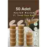Kitchen Beauty 50 Adet Sızdırmaz 120 ml Mini Saklama Kabı Sosluk Buzluk Kabı, Et Suyu, Kemik Suyu, Sos Kabı Mutfak