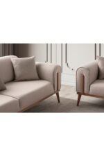 EDSY HOME Riva 3+3 Koltuk Takımı Sütlü Kahve - Görsel 8