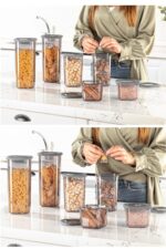Vienev 24'lü Etiketli Poly Kare Erzak Saklama Kabı Set 8x(0,55 LİTRE, 1,2 LİTRE, 1,75 LİTRE) Antrasit - Görsel 14