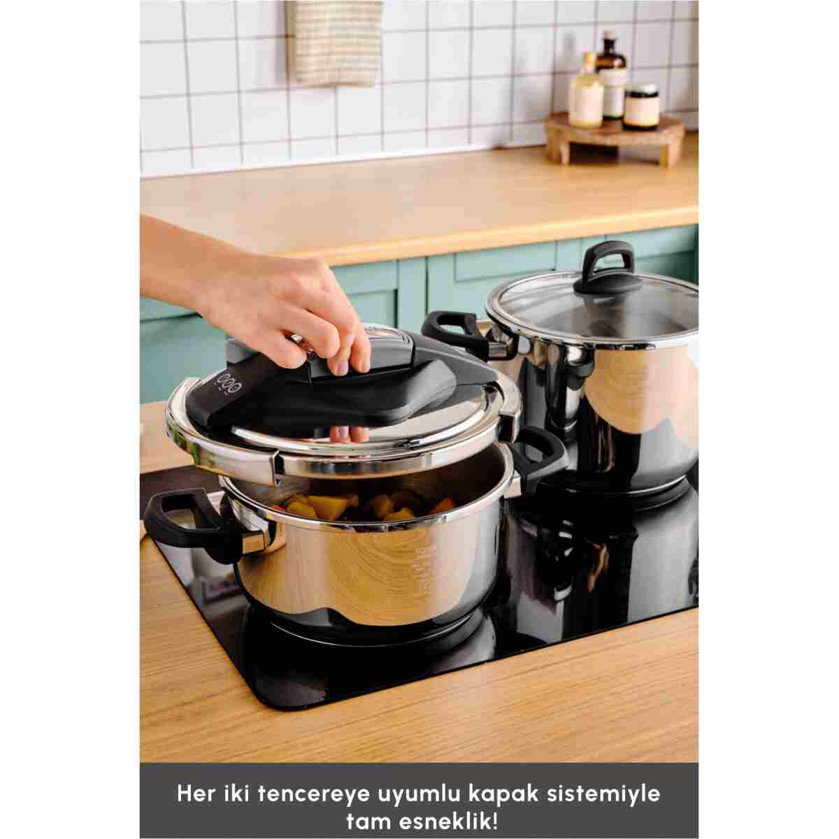 Karaca Perfect Gray Indüksiyon Tabanlı Düdüklü Tencere Seti 4+6 Litre - Görsel 13