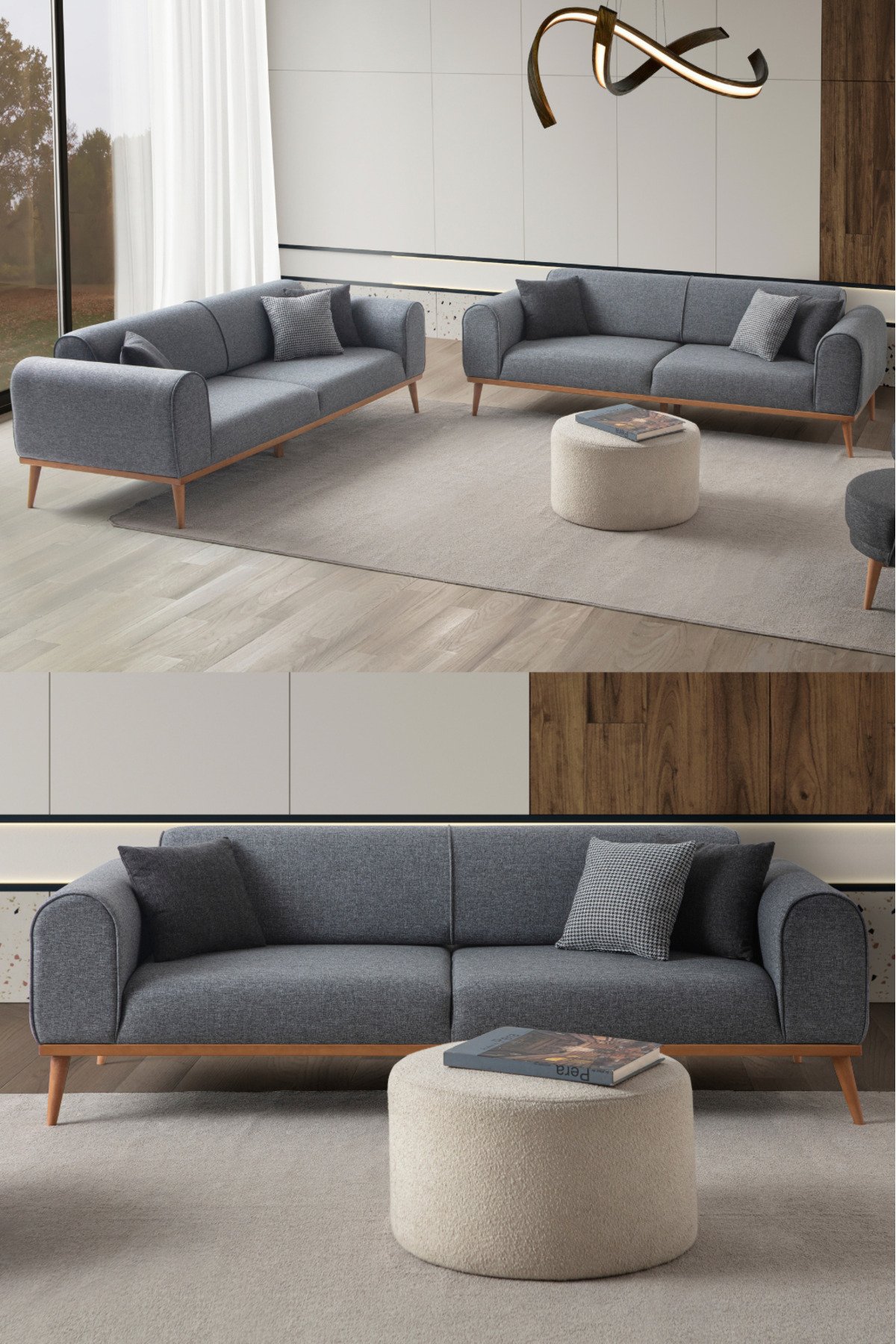 EDSY HOME Rebull 3+3 Koltuk Takımı Sütlü Kahve - Görsel 10