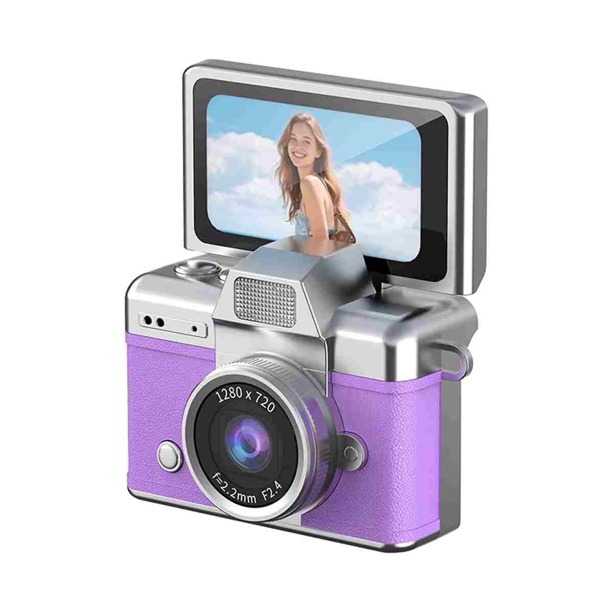 TECHNOMEN Retro Tarzı Dijital Kamera Yüksek Çözünürlüklü Mini Vlog Kamerası 1280x720 HD Ekranlı Aksiyon Kamera - Görsel 11