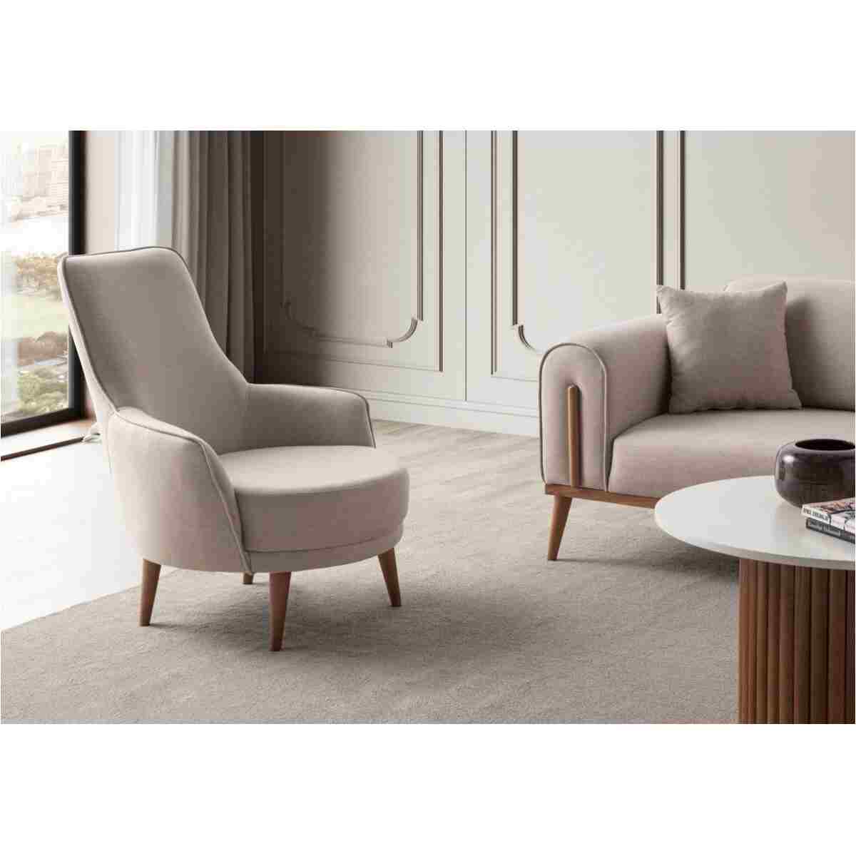 EDSY HOME Riva 3+3+1+1 Koltuk Takımı Sütlü Kahve - Görsel 8
