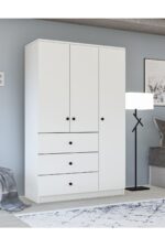 Metalia Gm 308 Ece Lüx 3 Kapı 3 Çekmeceli Düğme Kulplu Gardırop - Görsel 2