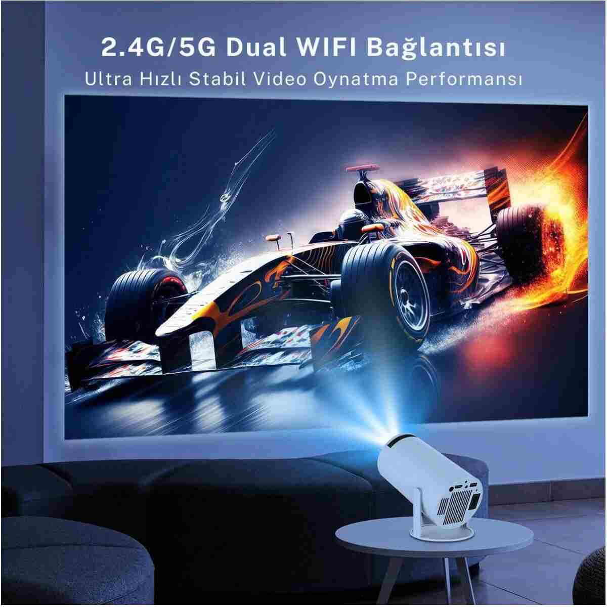 Teknodrone Taşınabilir Android Projeksiyon En Güncel Versiyon Wifi Destekli Akıllı Sinema Projektör Ultra Hd - Görsel 4