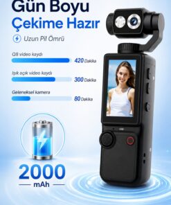 Alternative view of SEYUTECH 4K Ultra HD Mini Aksiyon Kamerası 2.0 inç Ekranlı Mikrofon Destekli Oto Fokus Özellikli 180° Döner Başlıklı Vlog Kamera