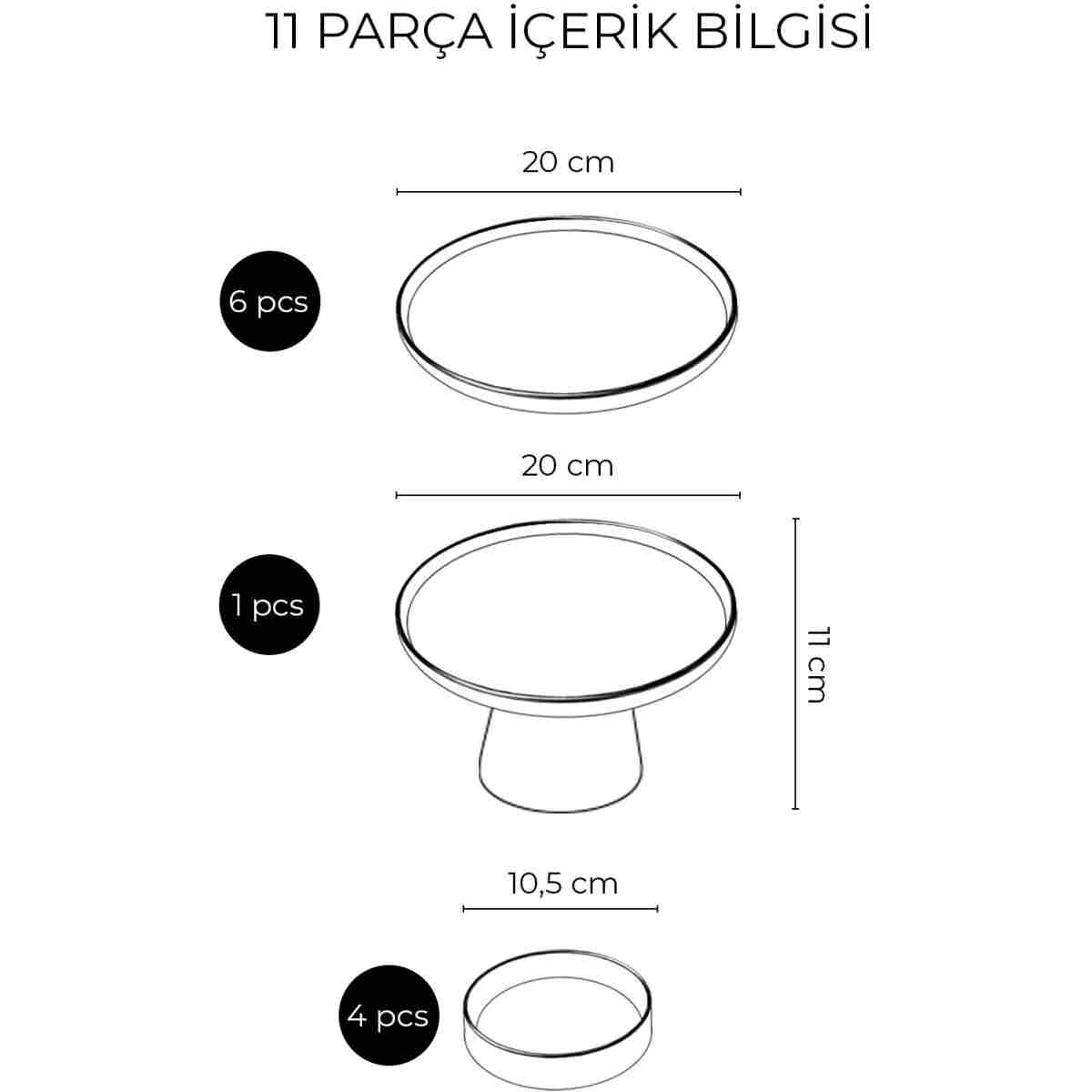 Kitchen Life Handmade 11 Parça Ribbon Ayaklı Sunum Standlı Kahvaltı Takımı - Kurdelalı Kahvaltı Takımı - Görsel 4
