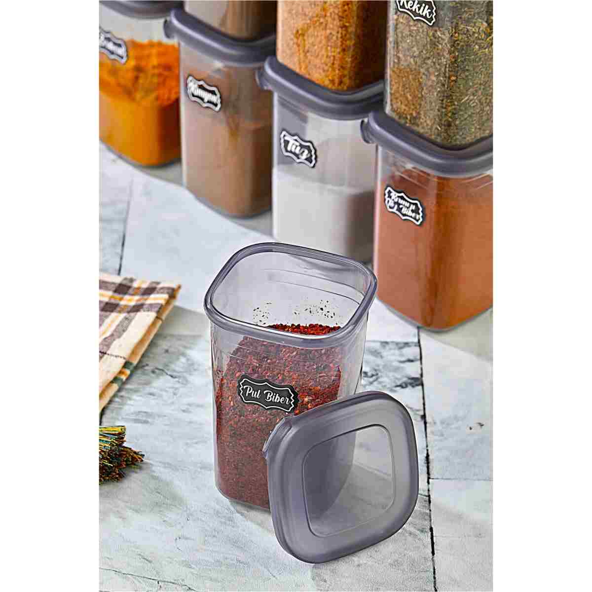 icone life 12'li Etiketli Ve Sızdırmaz Kapaklı Saklama Kabı Ve Baharatlık Seti - 450ml -25 Adet Etiket Hediyeli - Görsel 10