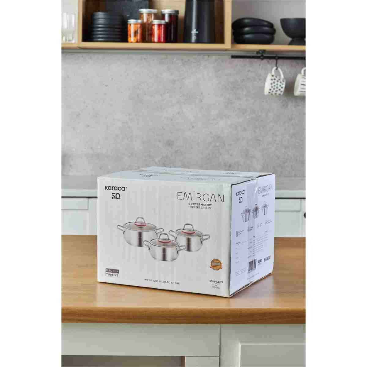 Karaca Emirgan İndüksiyon Tabanlı 6 Parça Çelik Midi Set - Görsel 19