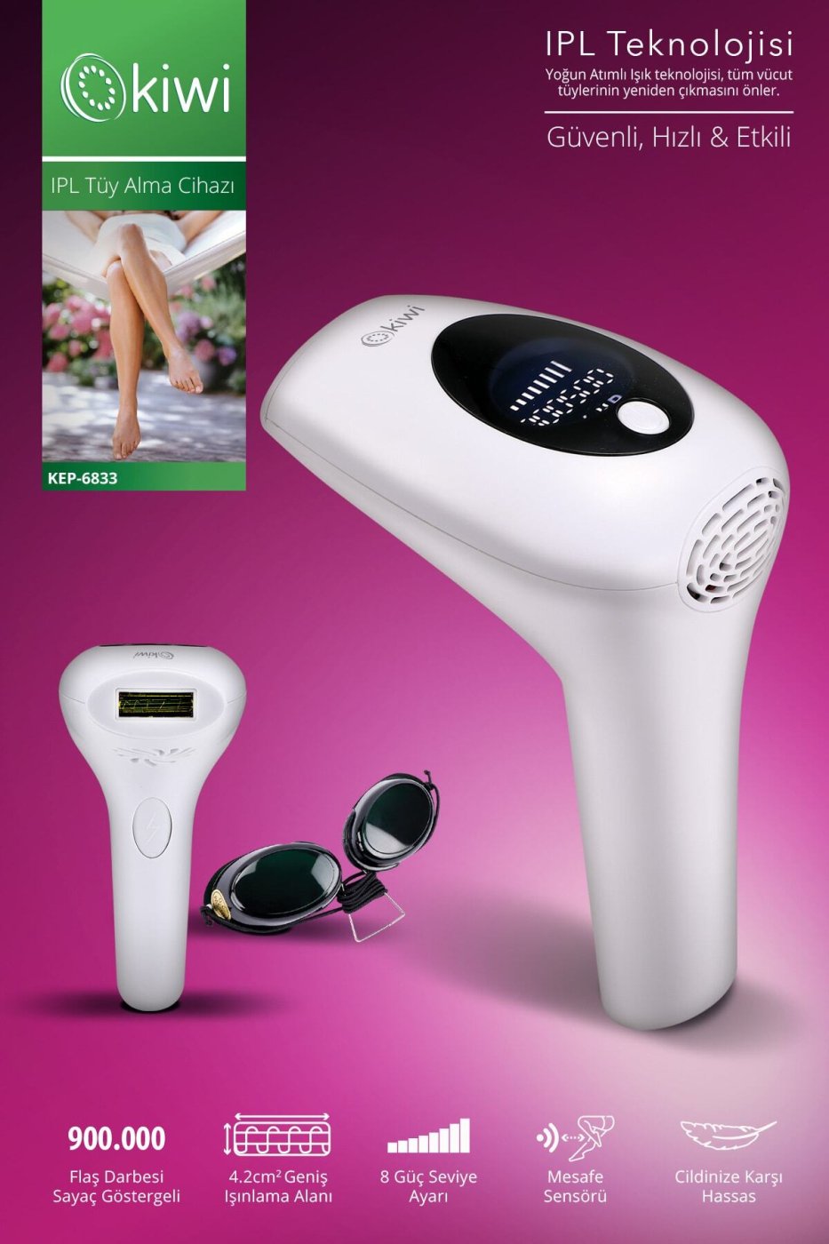 Kiwi Kep-6833 Pro Ipl / Lazer Epilasyon