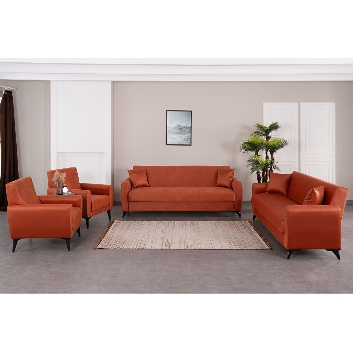Kilim Mobilya Dove Yüksek Ayaklı 3 3 B B Koltuk Takımı Krem - Görsel 9