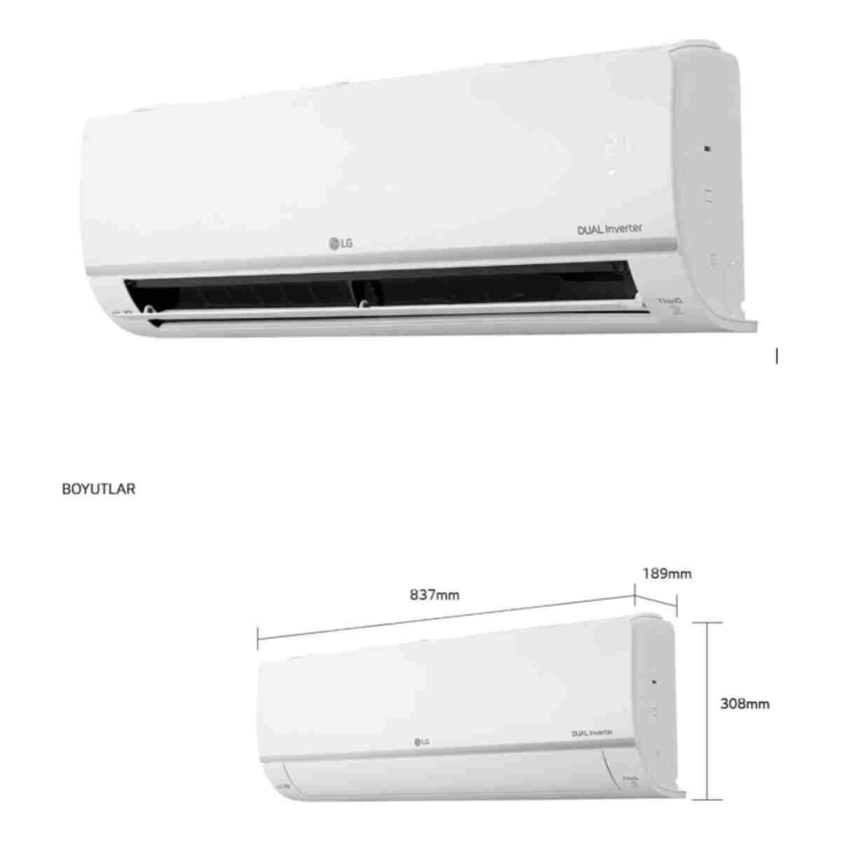 LG 12k Btu - Dualcool Plus Inverter Wi-fi Akıllı Klima 12000 Btu Enerji A Duvar Tipi Beyaz (2025) - Görsel 9