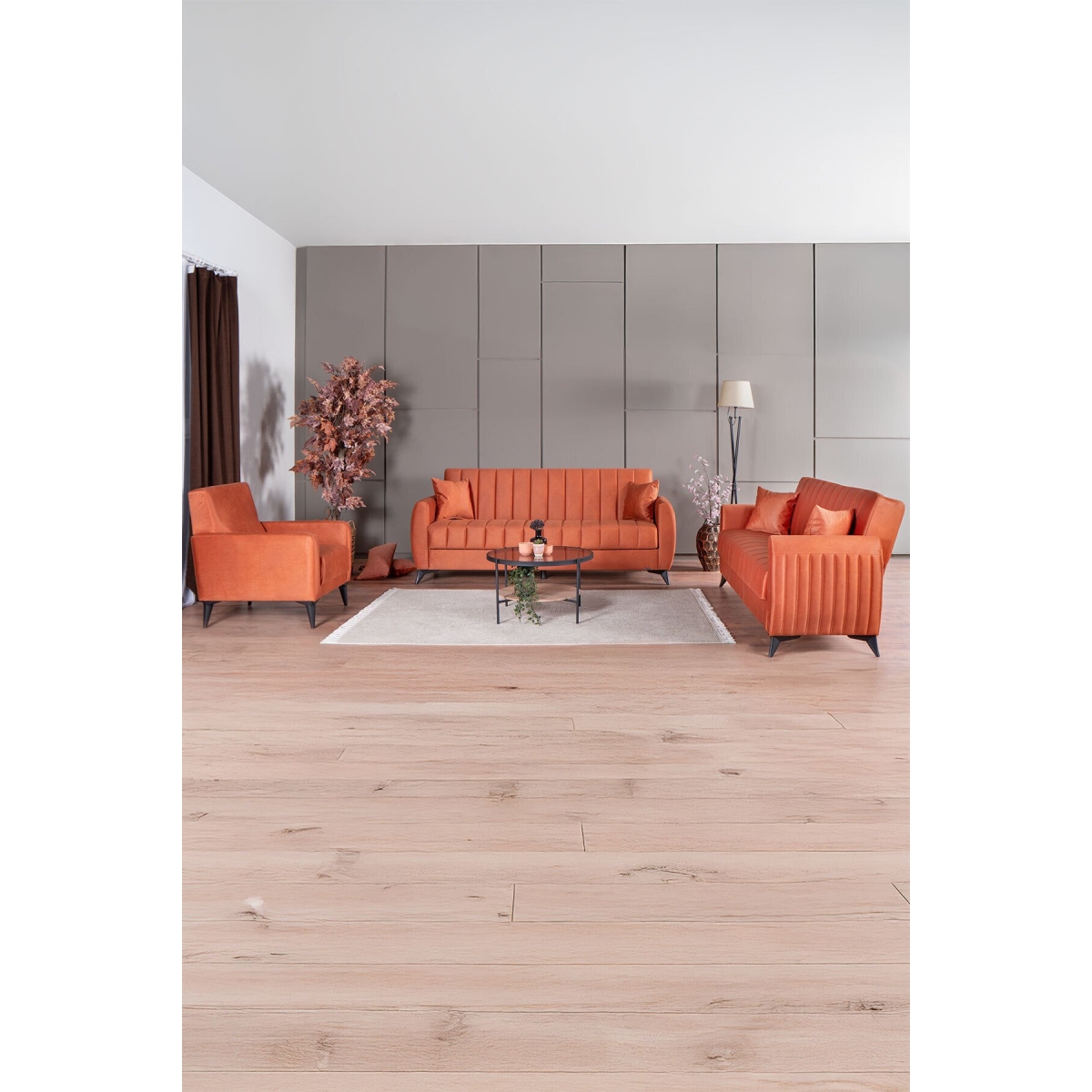 Kilim Mobilya Linda Koltuk Takımı 3 3 B Açık Kahverengi - Görsel 9
