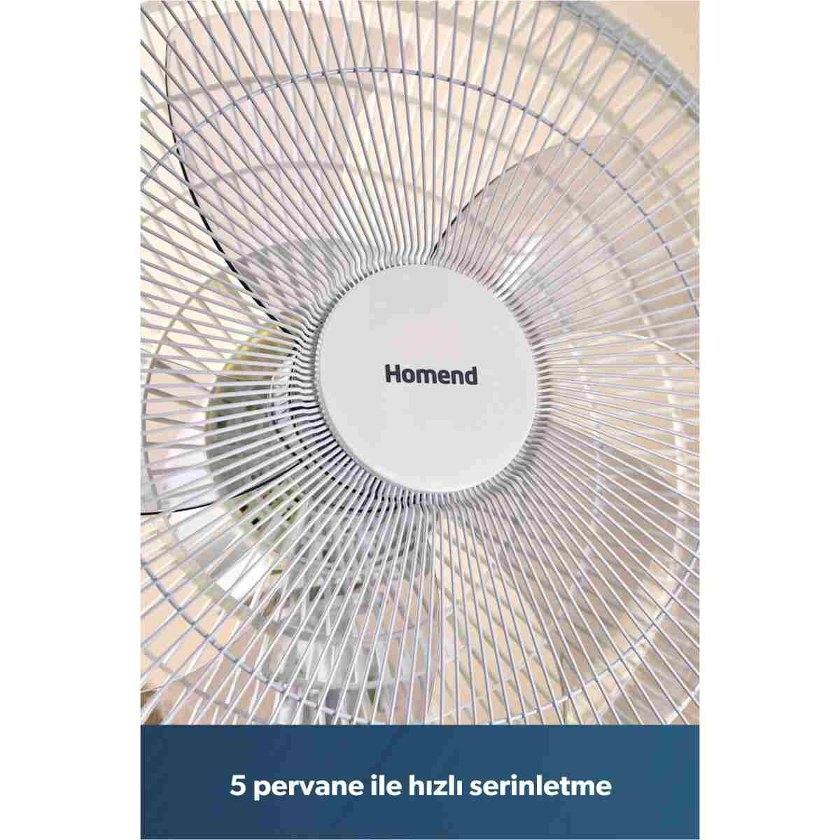 HOMEND Fanomen 9010h Hız ve Açı Ayarlı Döner Başlıklı Ayaklı Vantilatör 55W - Görsel 4