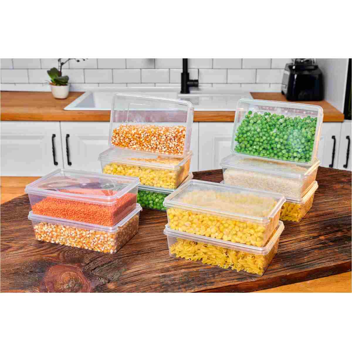 SUPERPUP Saklama Kabı 20 Adet 1 Litre Kendinden Kapaklı Ve Kilitli Dondurucu Ve Gıda Hava Almaz 19x13x6 Cm - Görsel 9