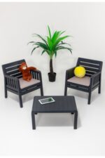SANDALİE Lara 1 1 S Bahçe Takımı Balkon - Bahçe - Teras Mobilyası / Antrasit - Görsel 7