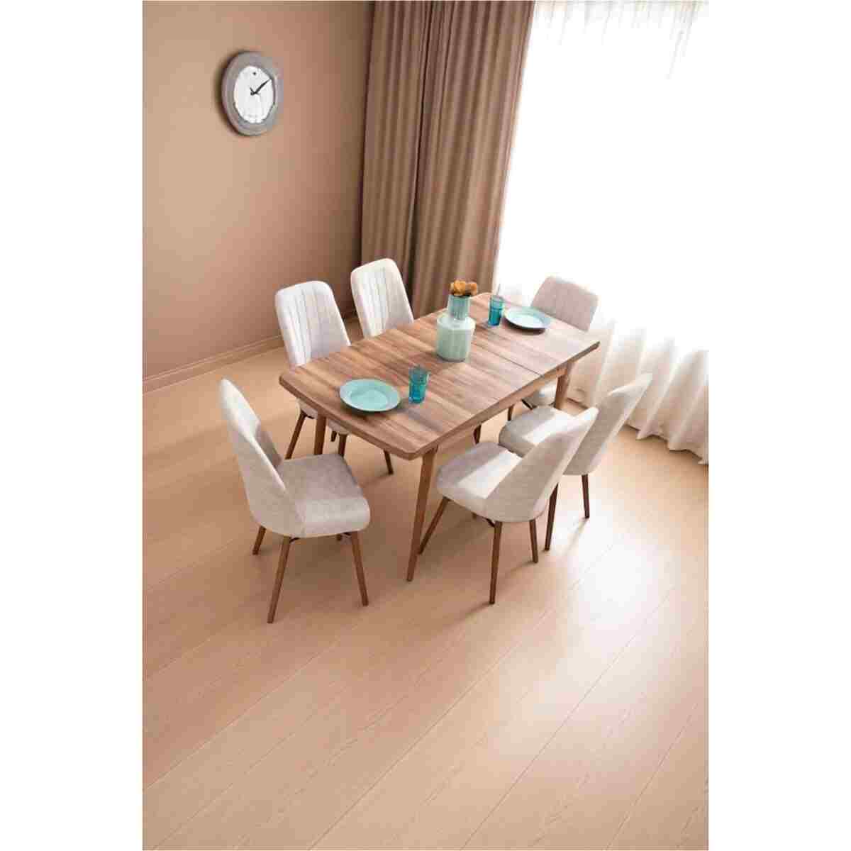 ADAHOME Inci Açılır 6 Kişilik Mutfak Masası Takımı Yemek Masası Takımı - Görsel 8