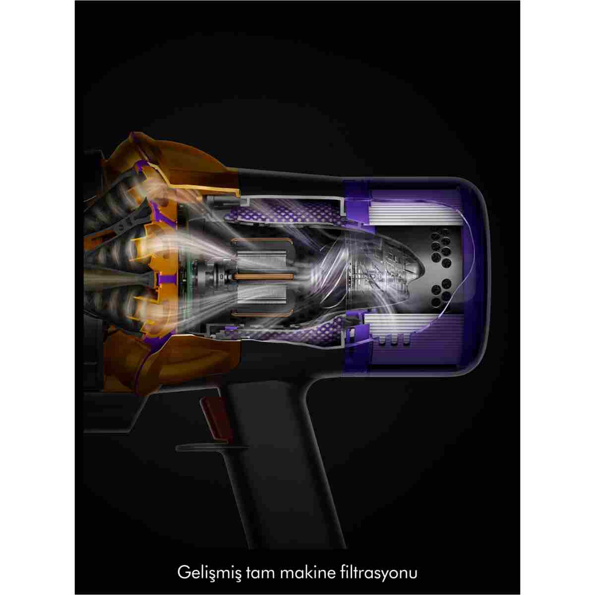 DYSON V12 Detect Slim™ Absolute kablosuz süpürge (Sarı/Nikel) - Görsel 3
