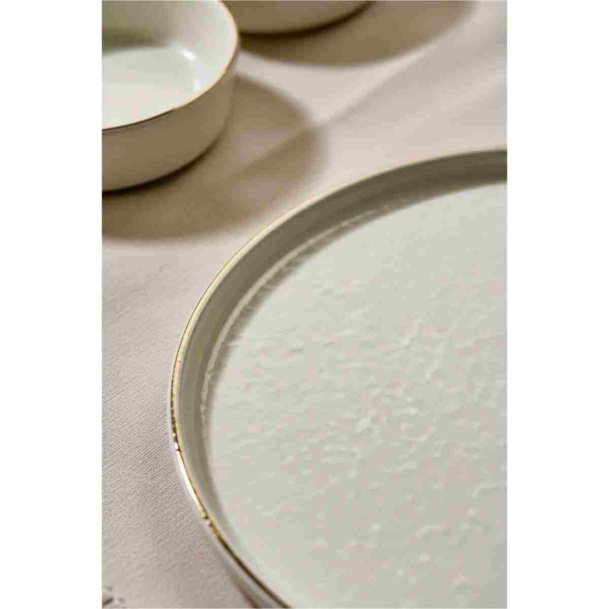 Kitchen Life Altın Yaldızlı Kahvaltı Takımı Caotıc Gold -Lüx Kahvaltılık Sunum Seti Tabağı - Görsel 7