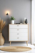 FLORADESİGN Zen Şifonyer / Çok Amaçlı Dolap/ Çekmeceli Şifonyer / Kapaklı Şifonyer / 4 Çekmeceli Şifonyer 80CM