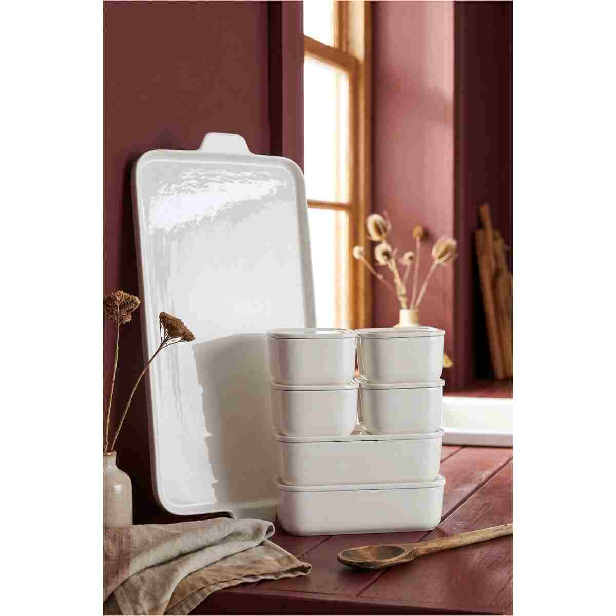 ACAR Pure White 13 Parça Porselen Kahvaltılık - Vakumsuz Kapak - Görsel 9