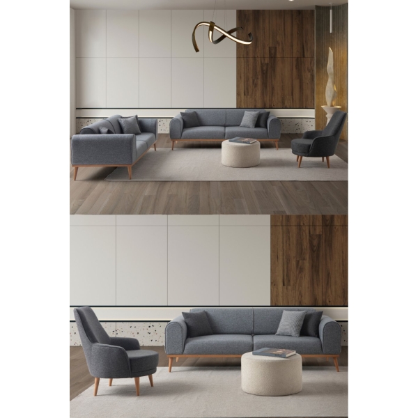 EDSY HOME Rebull 3+3+1 Koltuk Takımı Gri