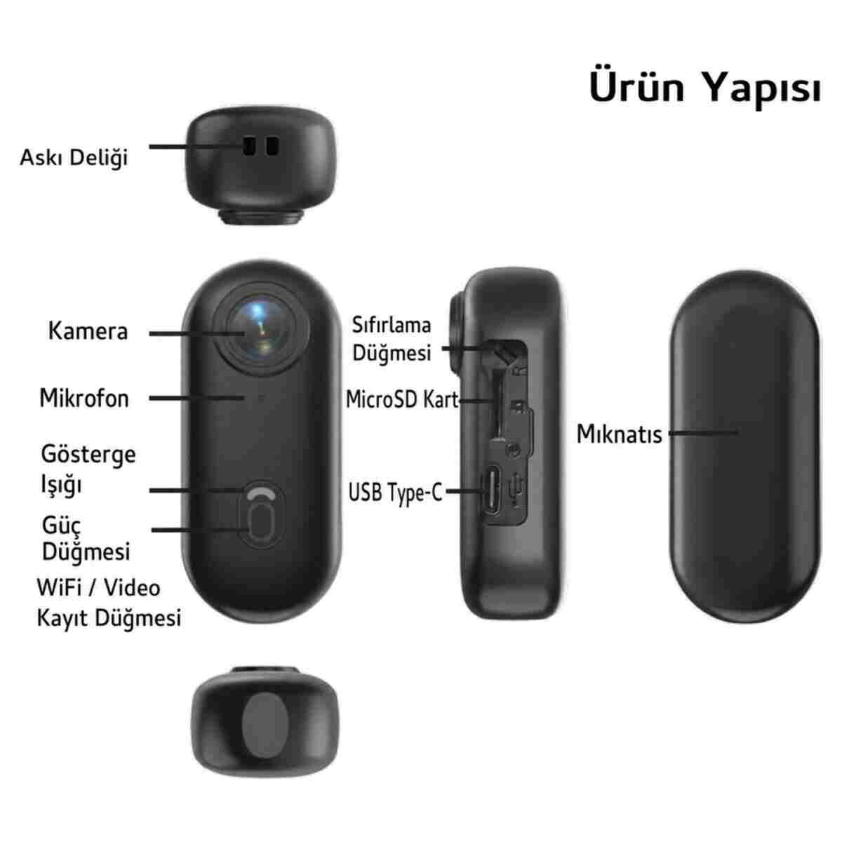 maetheus H88 Mini WiFi Vlog Kamerası Motor Spor Aksiyon Kamerası 1080P Full HD 120° Açı - Görsel 2