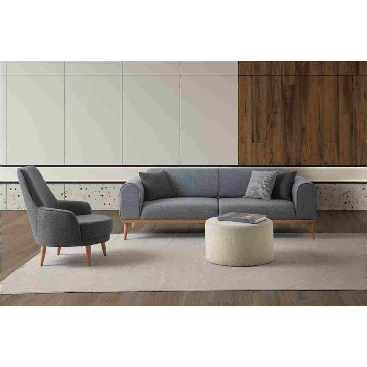 EDSY HOME Rebull 3+3+1+1 Koltuk Takımı Gri Renk - Görsel 3