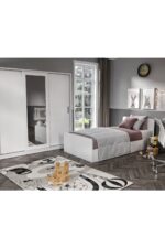KZNMOB HOME Anemon 3 Parçalı Tek Kişilik Mdf Genç Odası Takımı - Tamamı 1. Kalite Mdf Gardrop, Masa, Karyola - Görsel 2