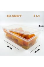 SUPERPUP Plastik Saklama Kabı 1 Ltre 10 Adet Kendinden Kapaklı Dondurucu Kabı Hava Almaz 19x13x6 Cm - Görsel 6