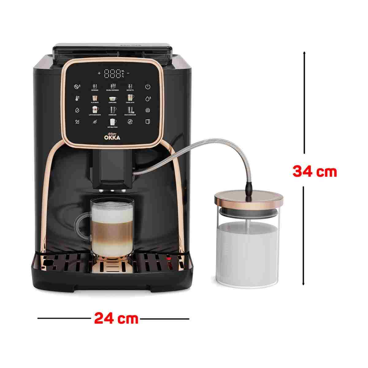 Arzum OK0028 Okka Espresso Pro M Tam Otomatik Espresso Makinesi, 11 Sıcak ve Soğuk İçecek, Bakır - Görsel 15