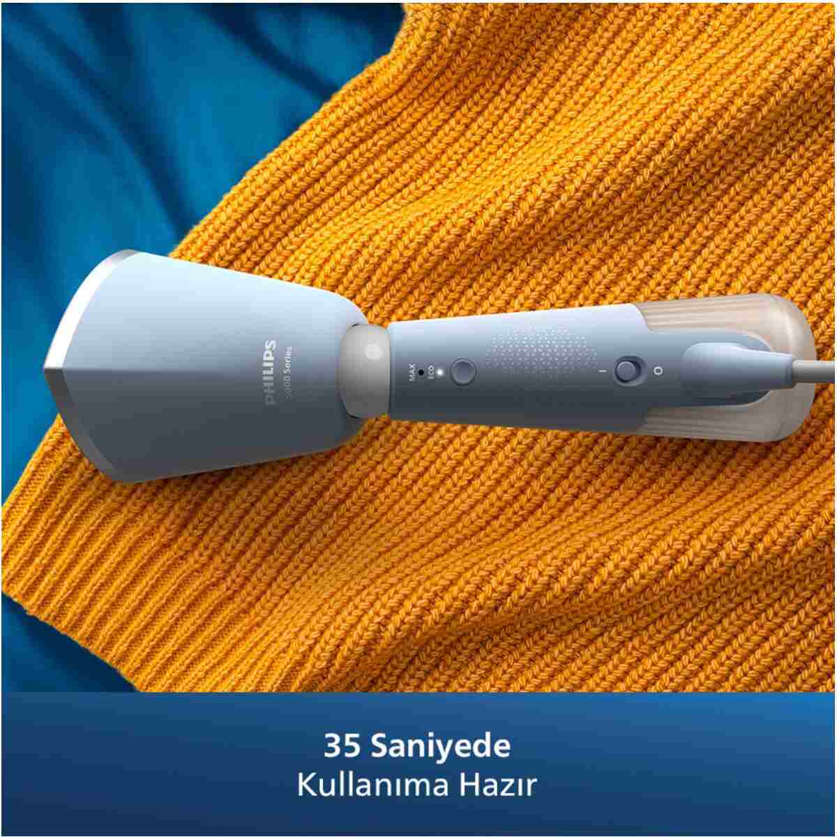 Aparat de calcat vertical portabil Philips STH5020/20 , 1300W, 120 ml, talpa metalica, Turcoaz - Görsel 12