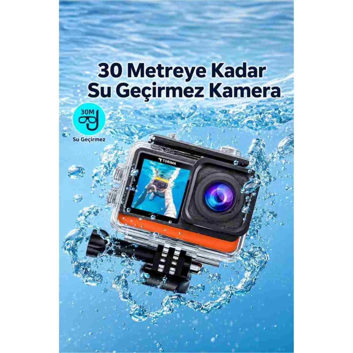 Torima Aksiyon Kamerası Ultra Hd Wifi 4K Su Geçirmez Kamera AC03 Siyah - Görsel 6