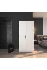 EVA İTHALAT 2 Kapaklı Elbise Dolabı Beyaz80 - Görsel 2