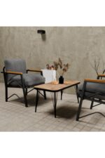 MB GARDEN FURNITURE Simetri Model, Balkon,mutfak, Bahçe, Cafe, Metal Koltuk Takımı, Bahçe Takımı , Çay Seti, 1+1+SEHPA - Görsel 2