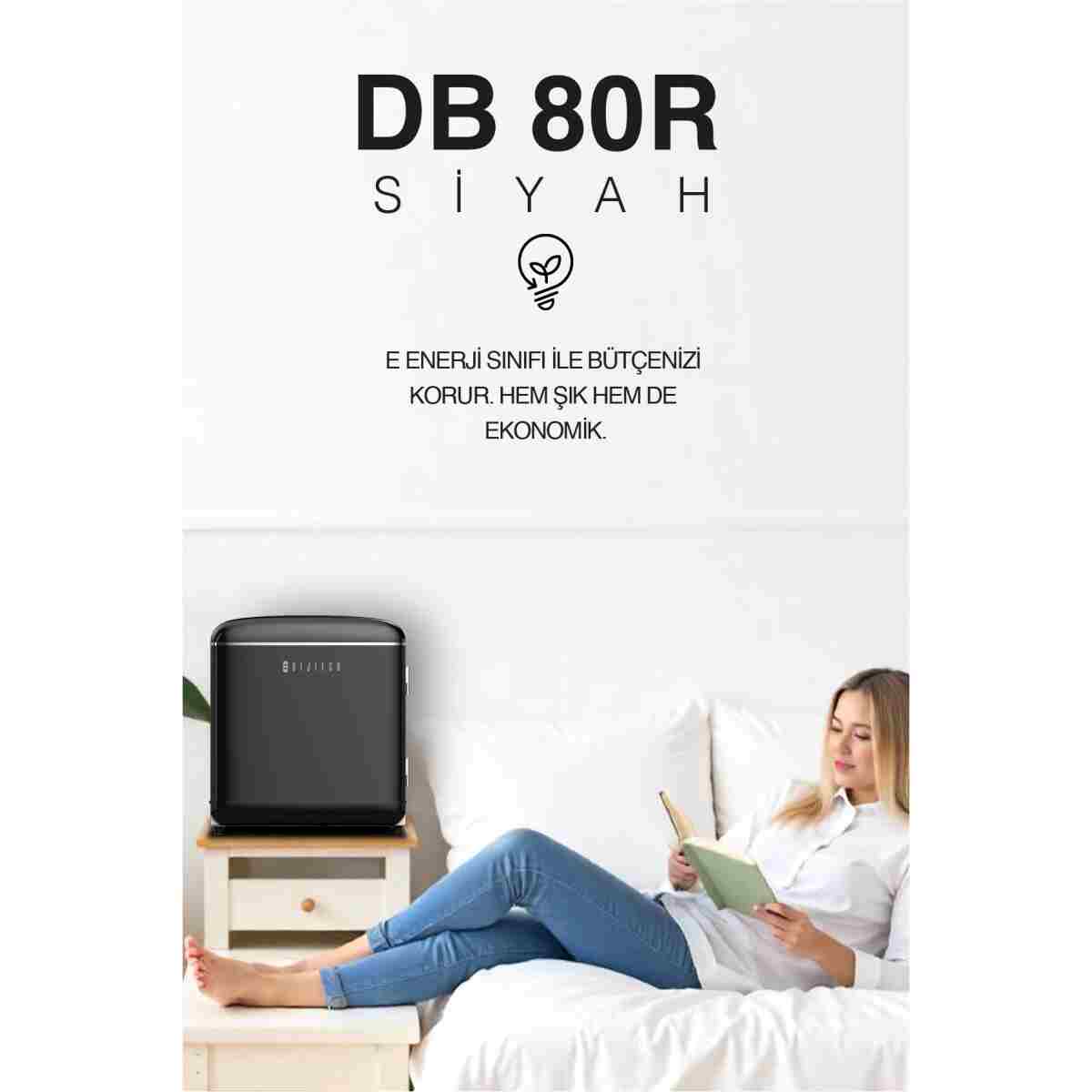 Dijitsu Db80rbl Retro Siyah Mini Buzdolabı - Görsel 6
