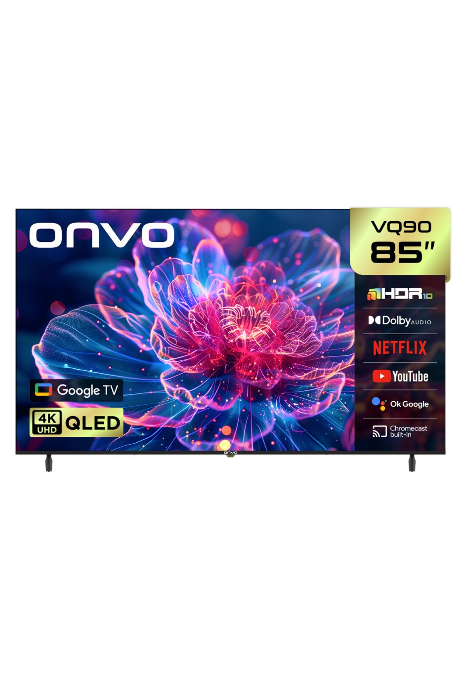 ONVO 85VQ90F2UA1 85'' 216 Ekran Uydu Alıcılı 4K Ultra HD Google Smart QLED TV