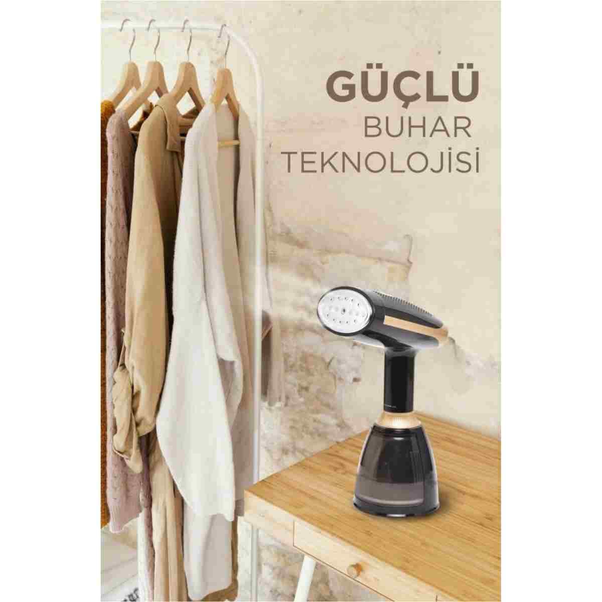 Torima Buharlı Ütü Kırışık Giderici Taşınabilir Dikey Seyehat Ütüsü 1500W KY003 Siyah - Görsel 7