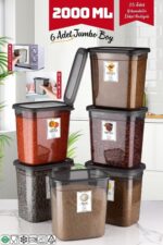 Nandy Home 12 Adet Jumbo Boy Dikdörtgen Saklama Kabı 2000 Ml Antrasit - Görsel 6