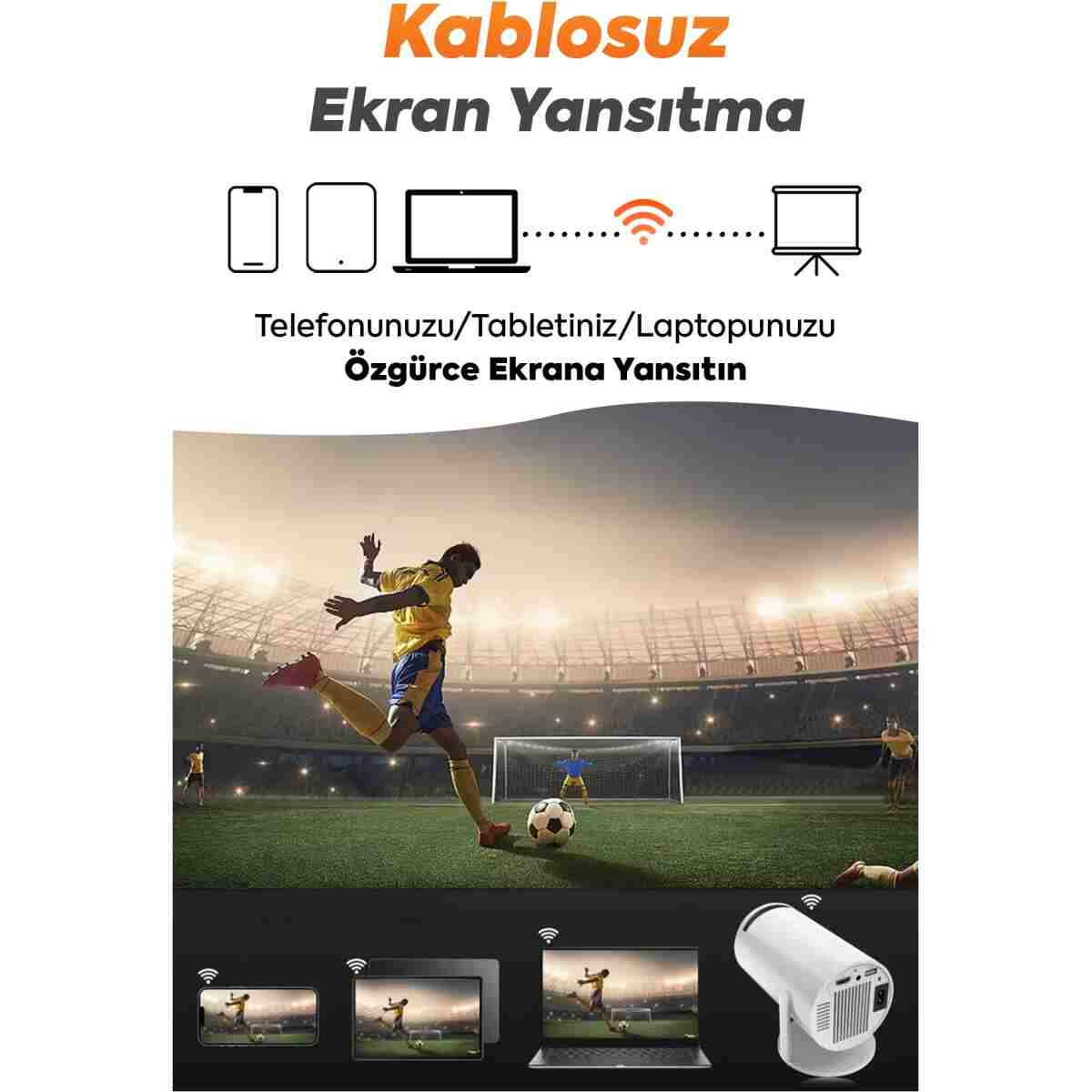 Monyer Taşınabilir Android Projeksiyon Wifi Destekli Akıllı Sinema Projektör Ultra Hd - Görsel 11